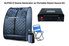 ALPHA-X Ozone Therapy Generator with Portable Steam Sauna & Ozonide Breathing Oil Bubbler